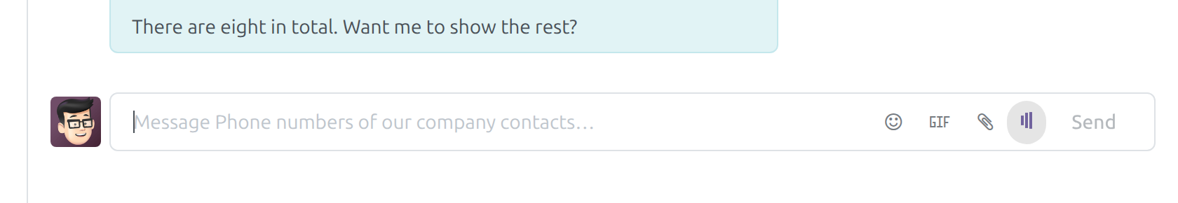 The sound-wave Stop button while the answer is read aloud