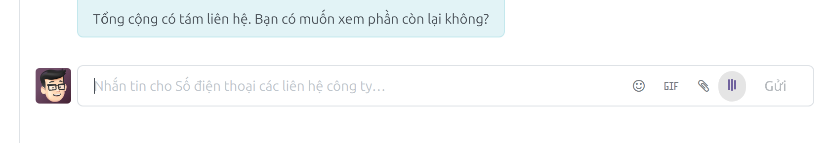Nút Dừng hình sóng âm khi câu trả lời đang được đọc thành tiếng