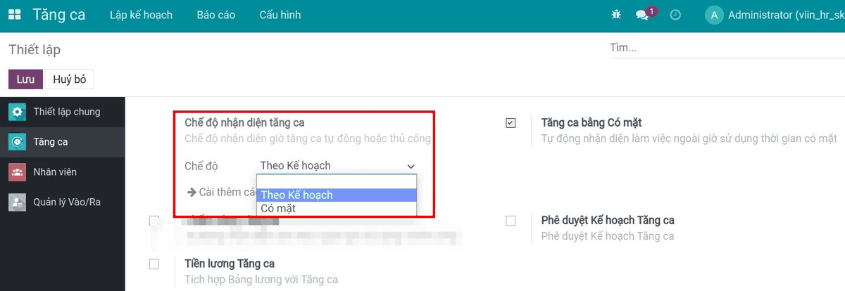 Điểm danh tăng ca