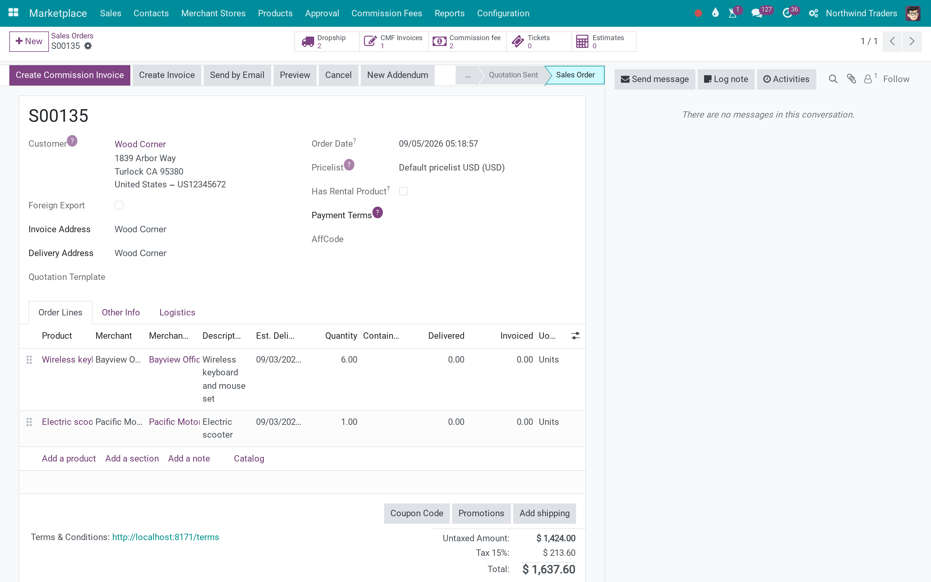Viin Marketplace Sale Loyalty: Loyalty reward lines on marketplace orders