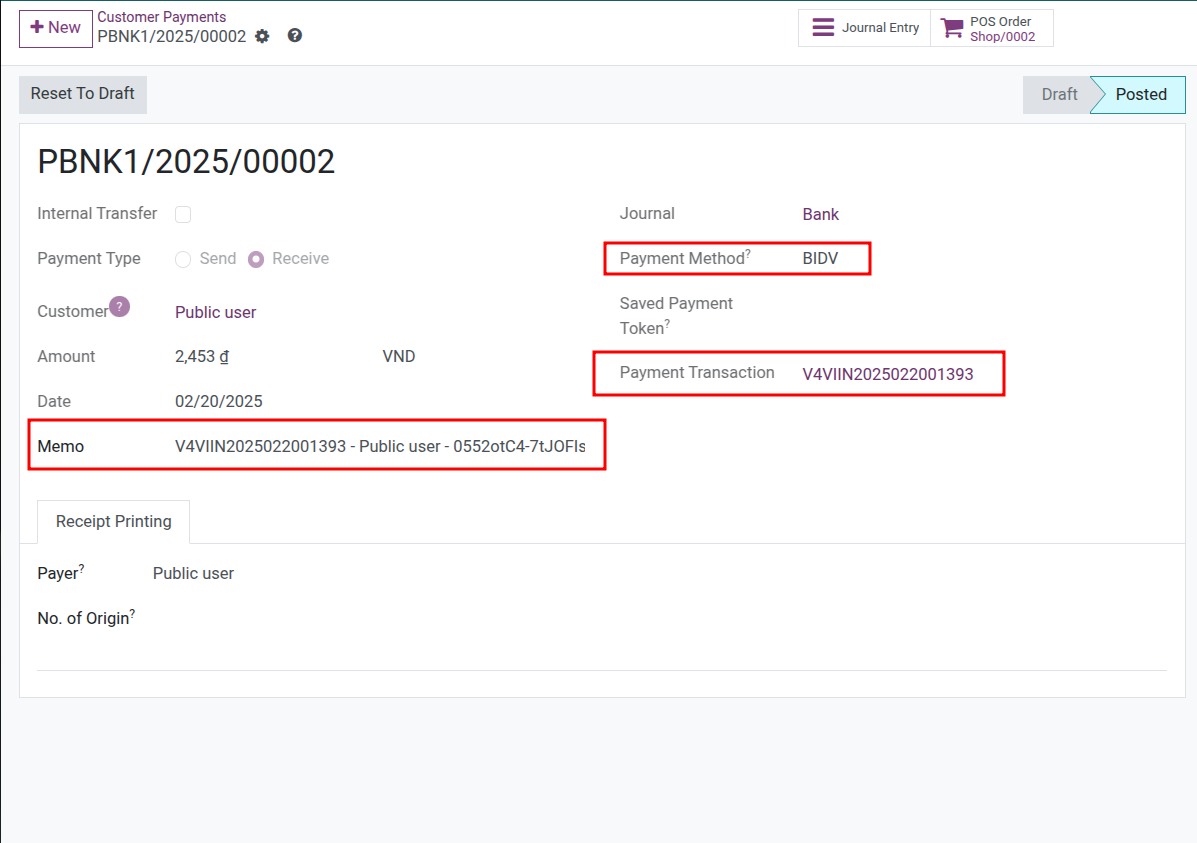 Pos QR Account Payment