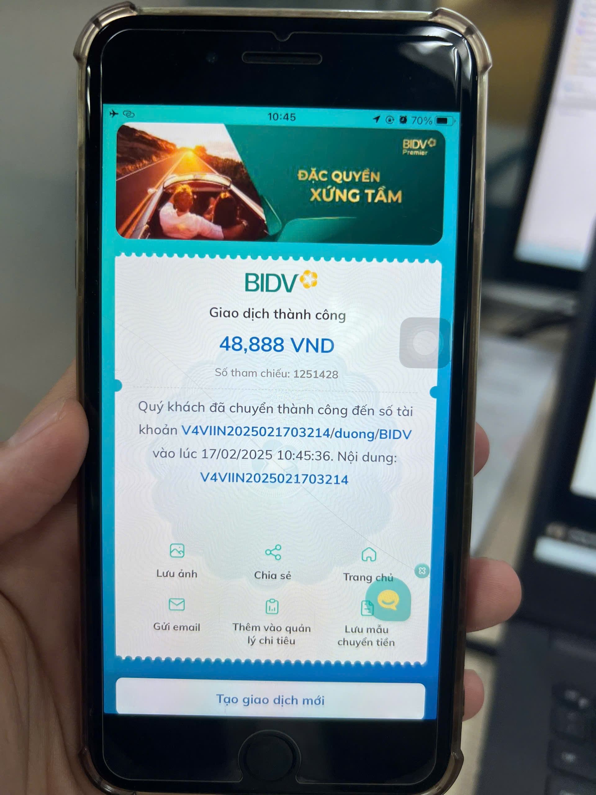 Scan QR using banking app