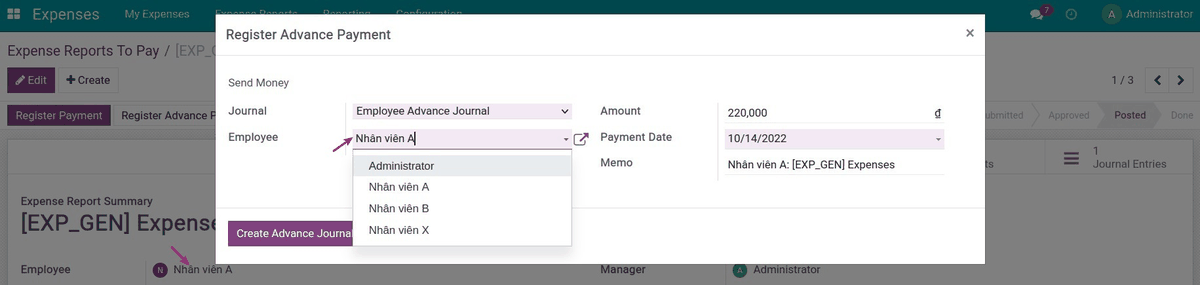 Expense - Employee Advance