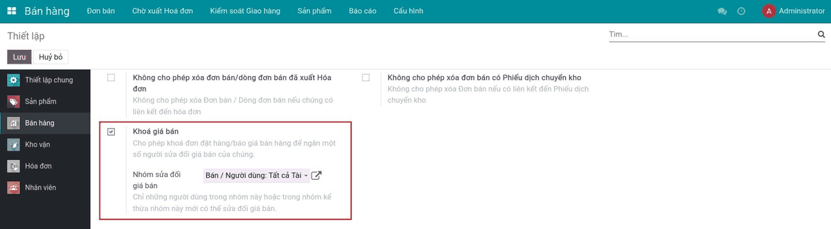 Khóa Giá Bán