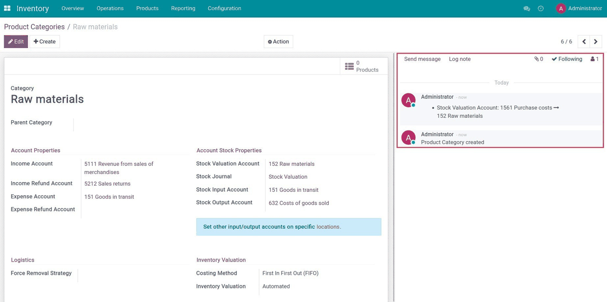 Product Category Chatter - Stock Account