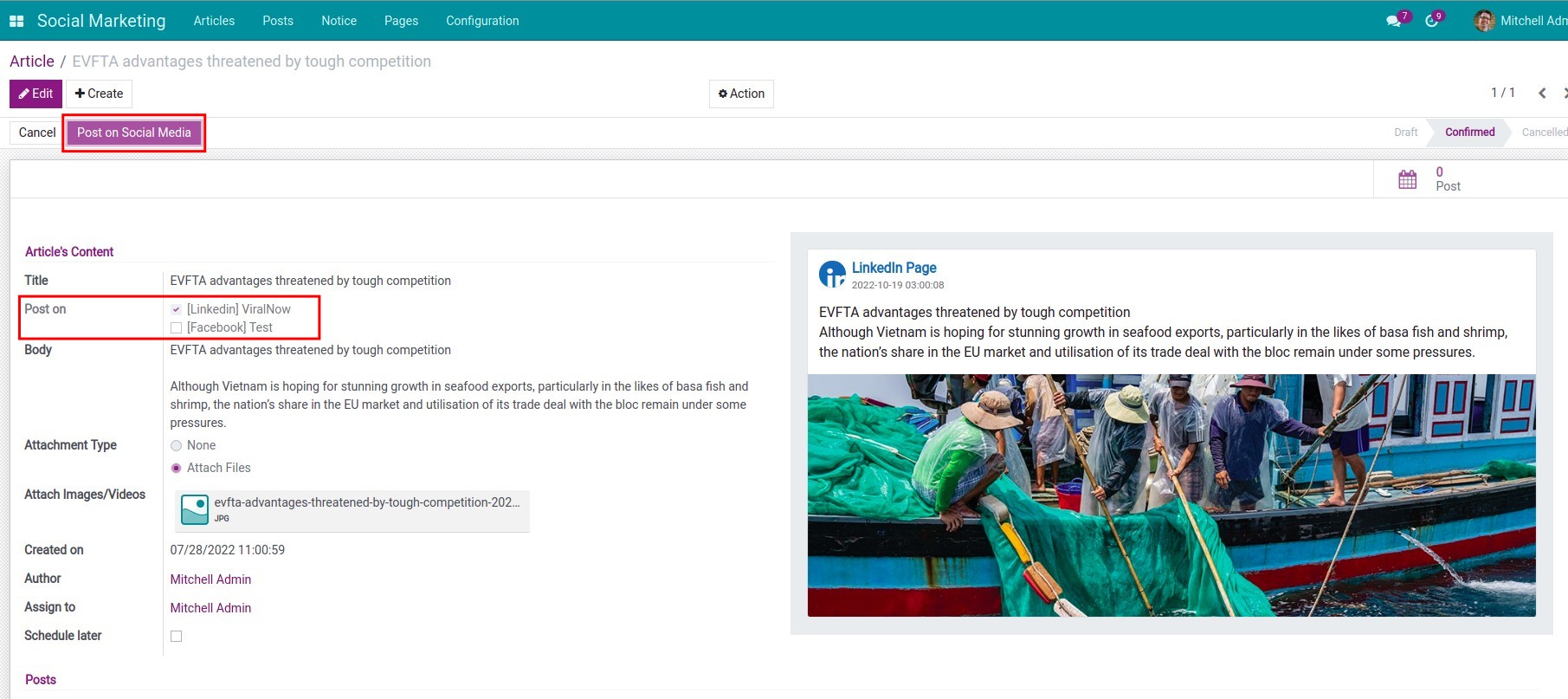 Publish to social networks