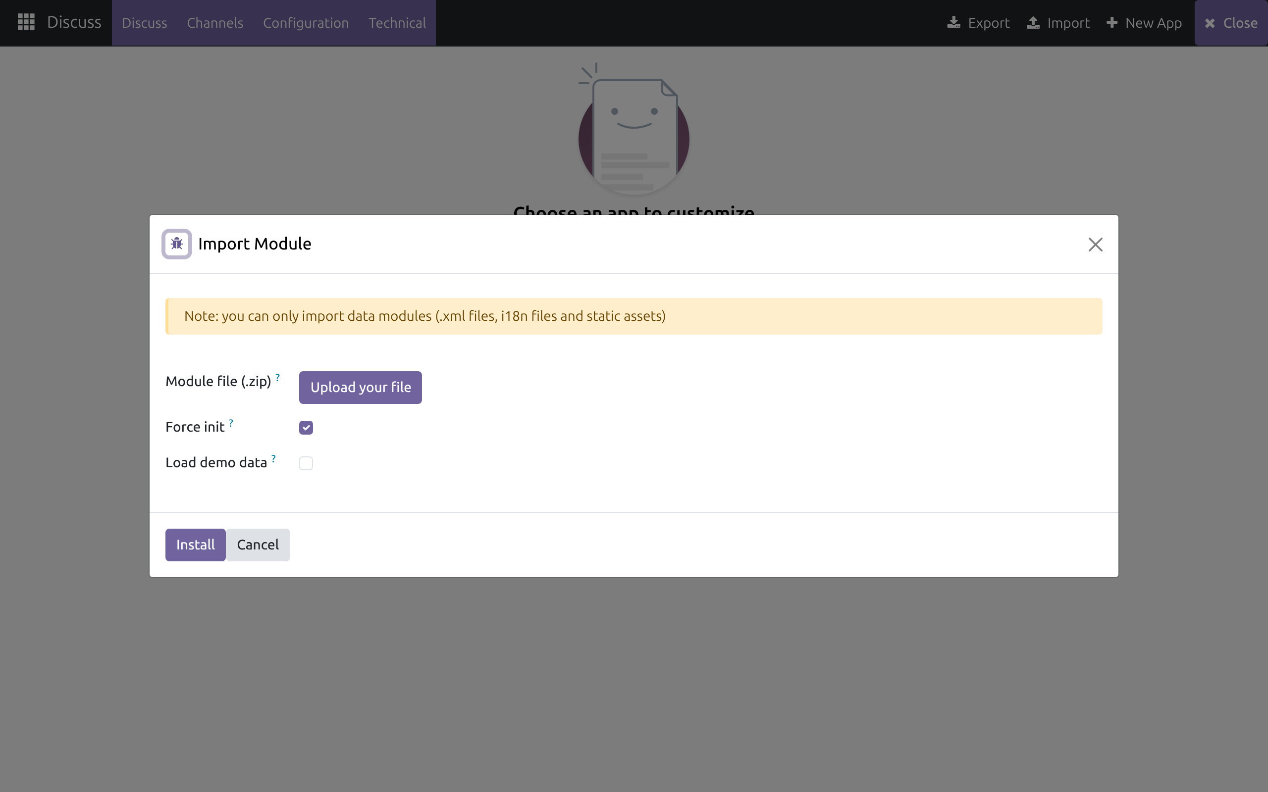 Import into another database