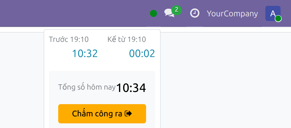 Chấm công ra cuối ngày