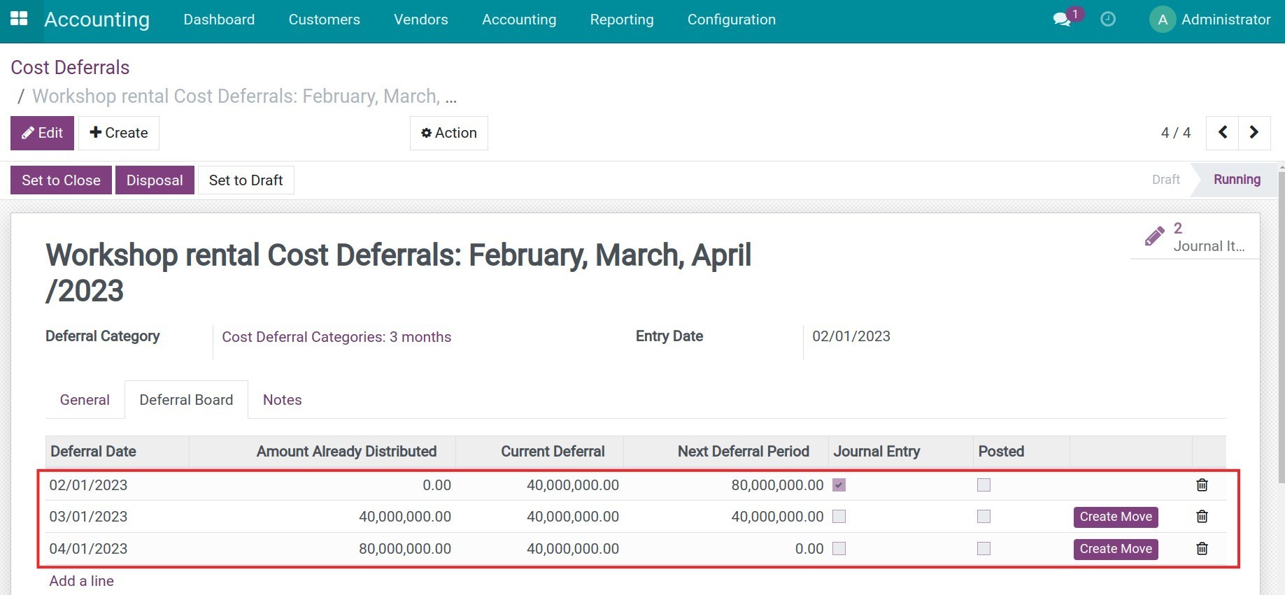 The Viindoo deferral entries