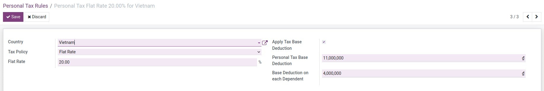 Personal tax rule