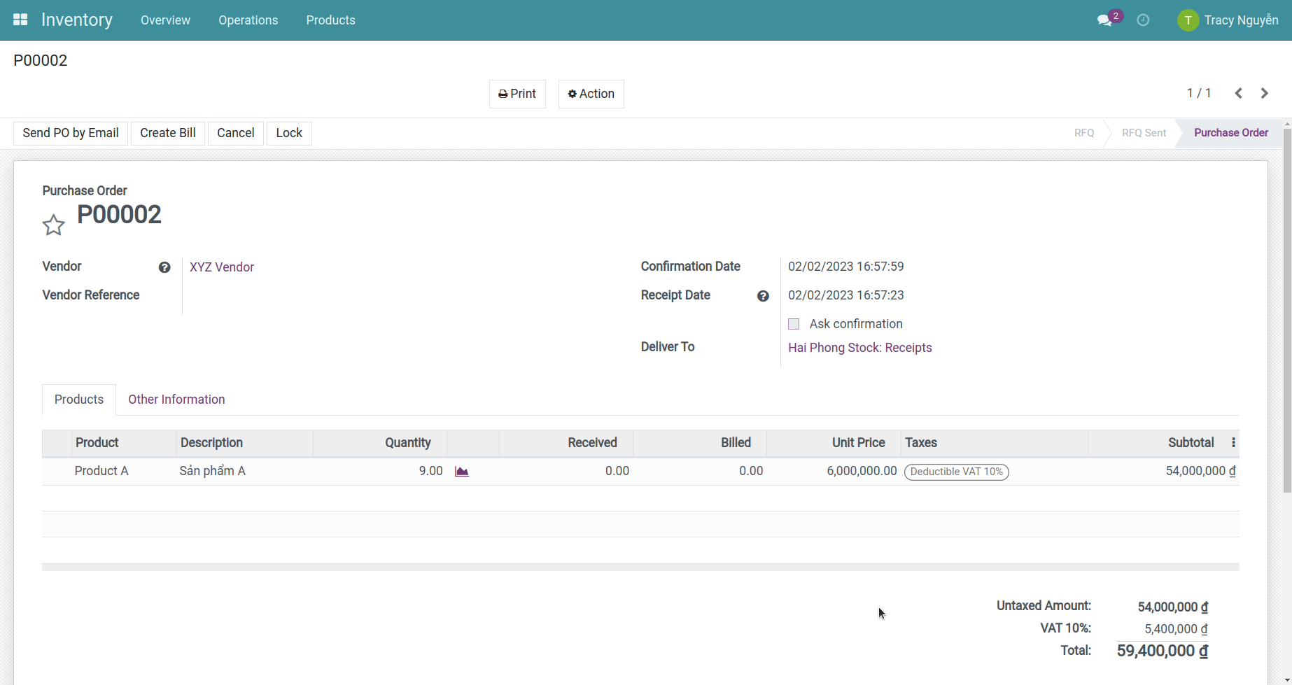 Purchase Order interface