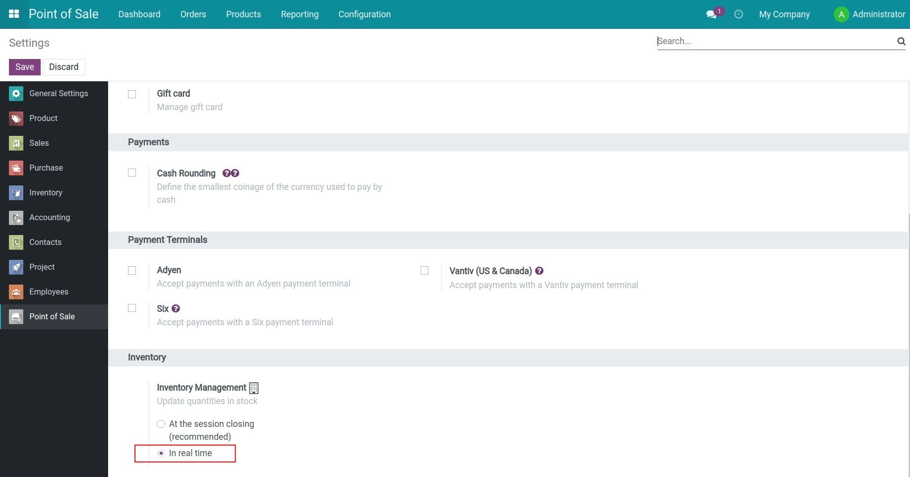 Update inventory quantity in real time