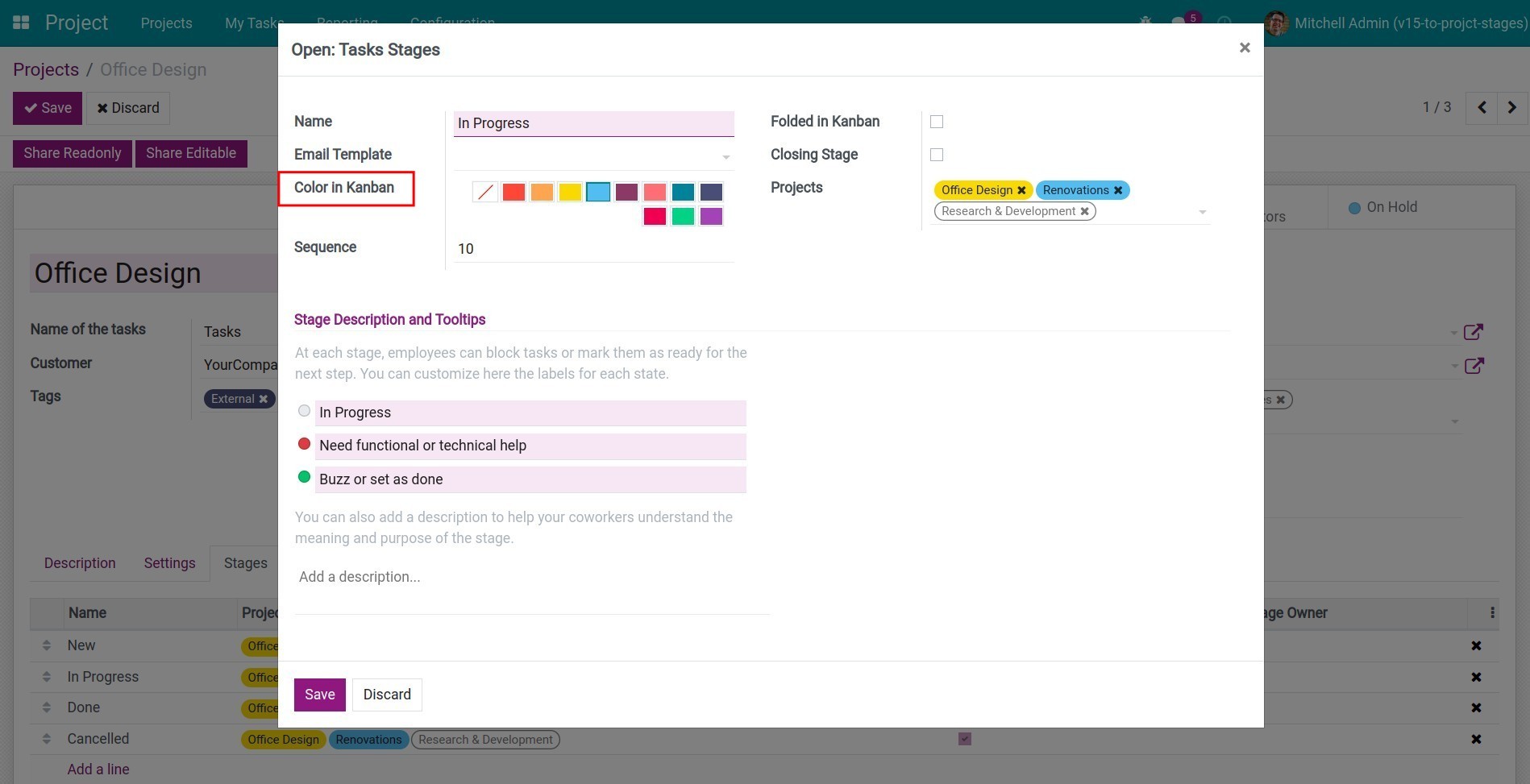 Color in Kanban