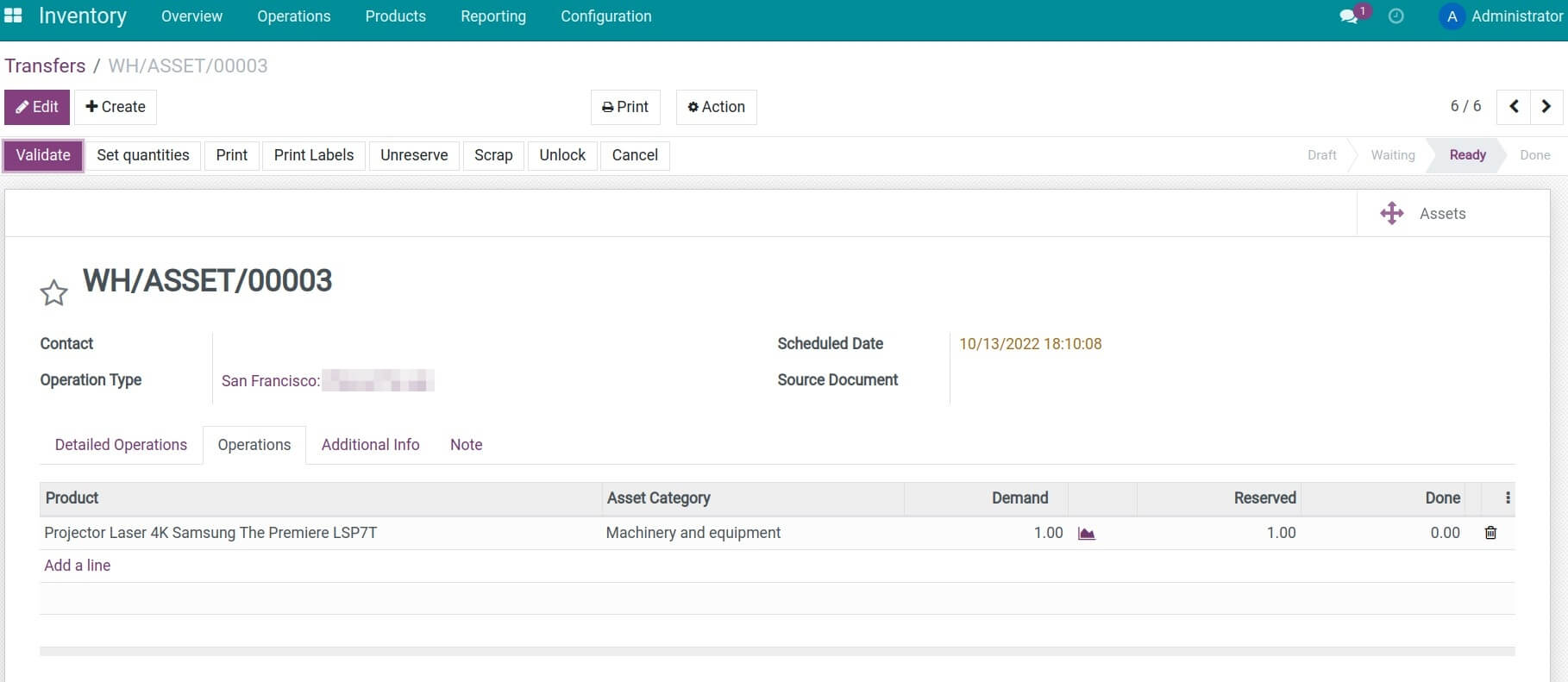 Details of an asset allocation slip Viindoo