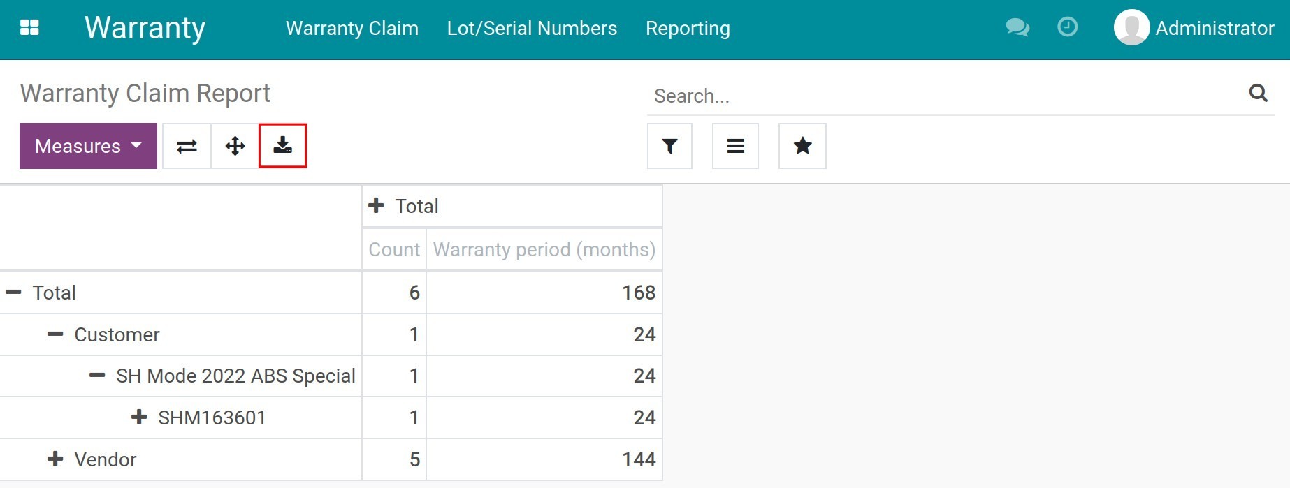 Download warranty reports Viindoo