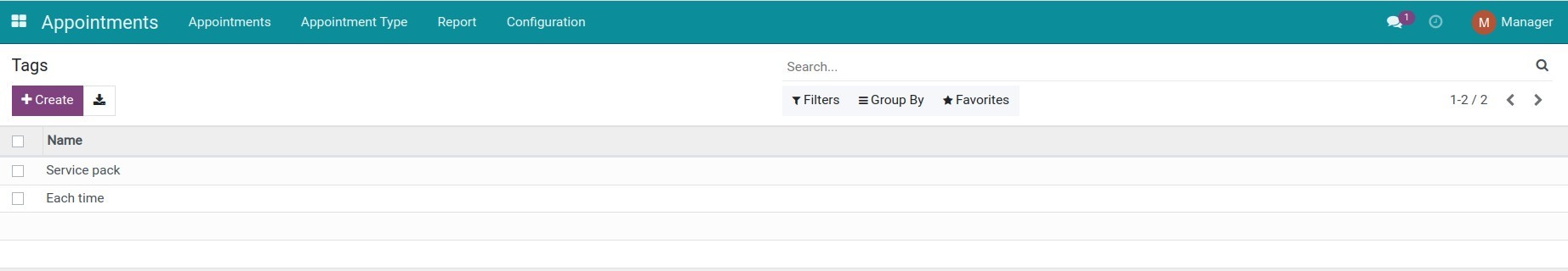 Set up service tags for appointment classification and search