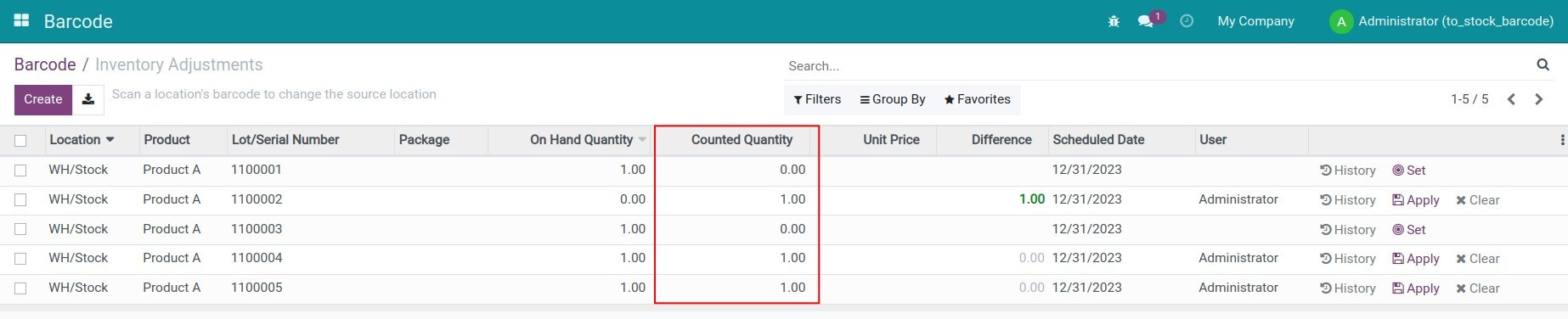 Update your inventory quantity