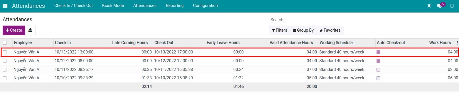 Automatically check out when you forget the afternoon attendance