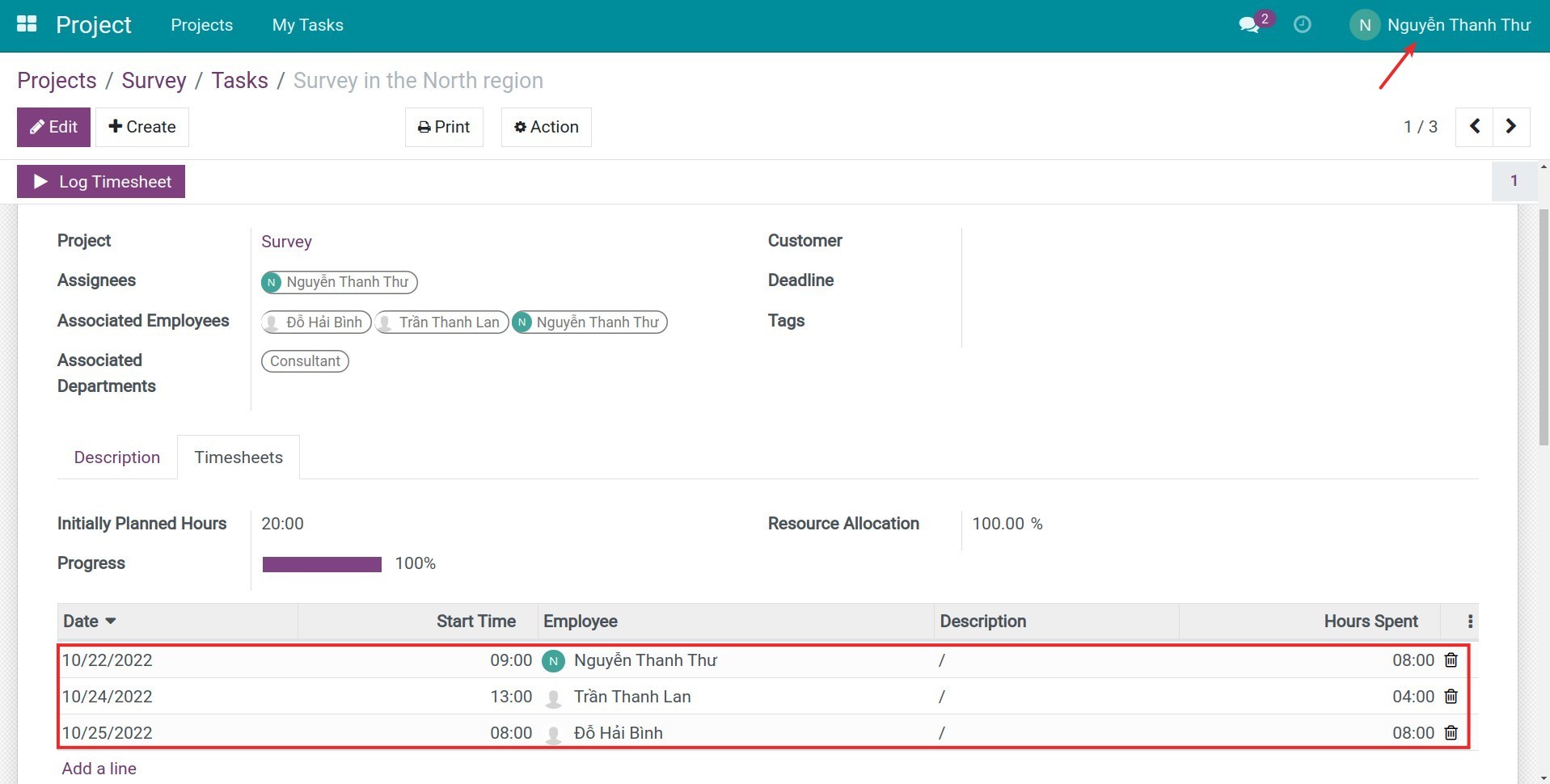 View timesheets