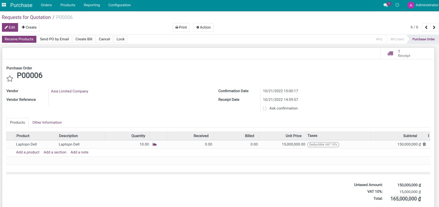 Create a purchase order