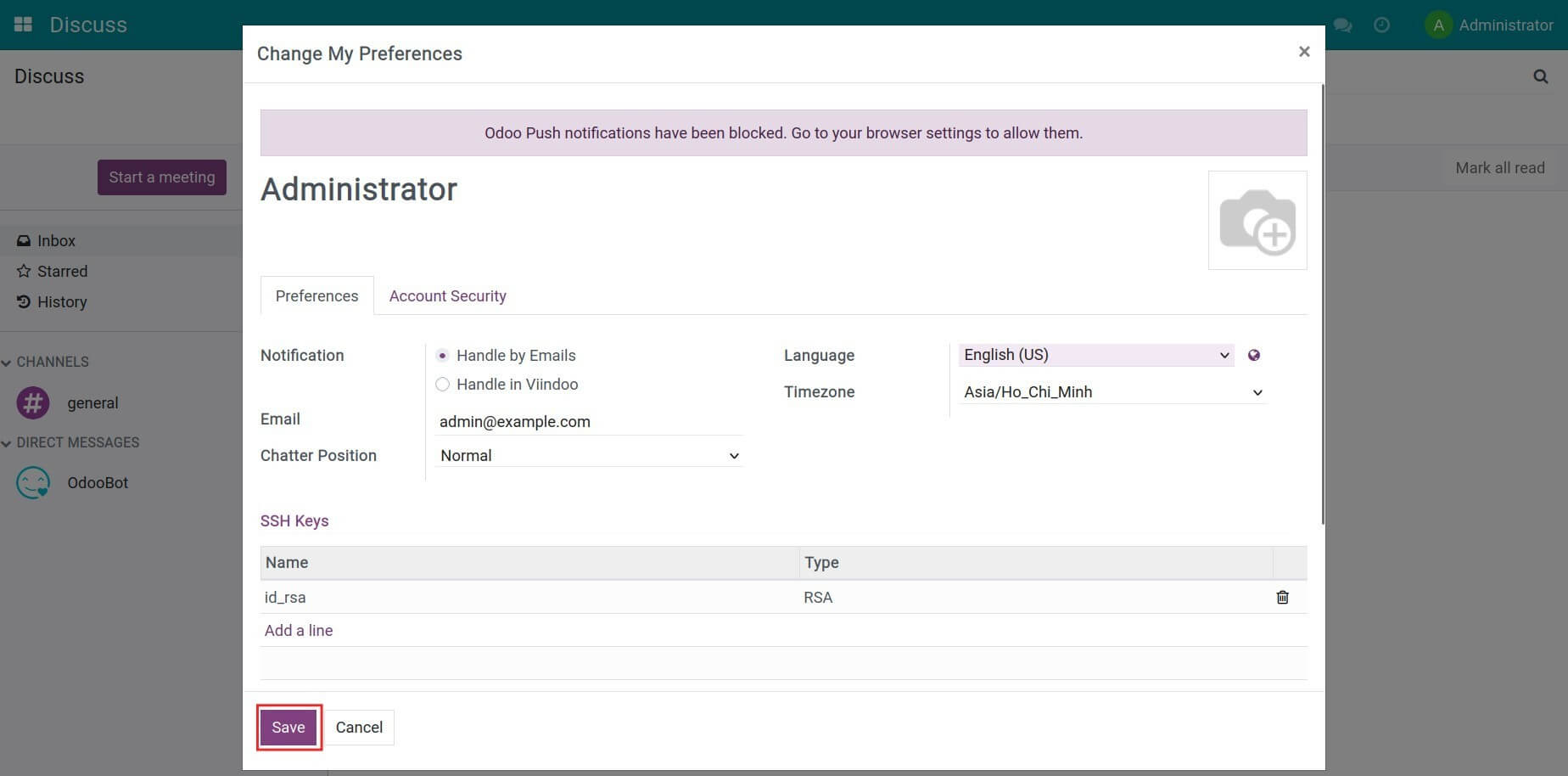 Save SSH Key information