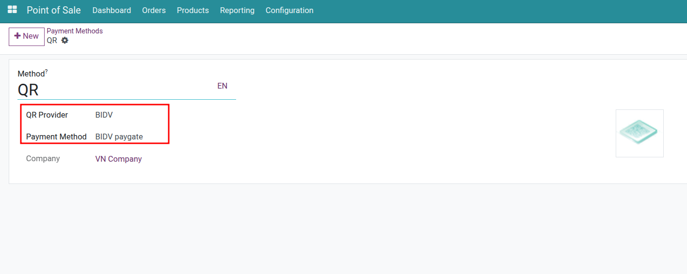 Set up QR pos payment method