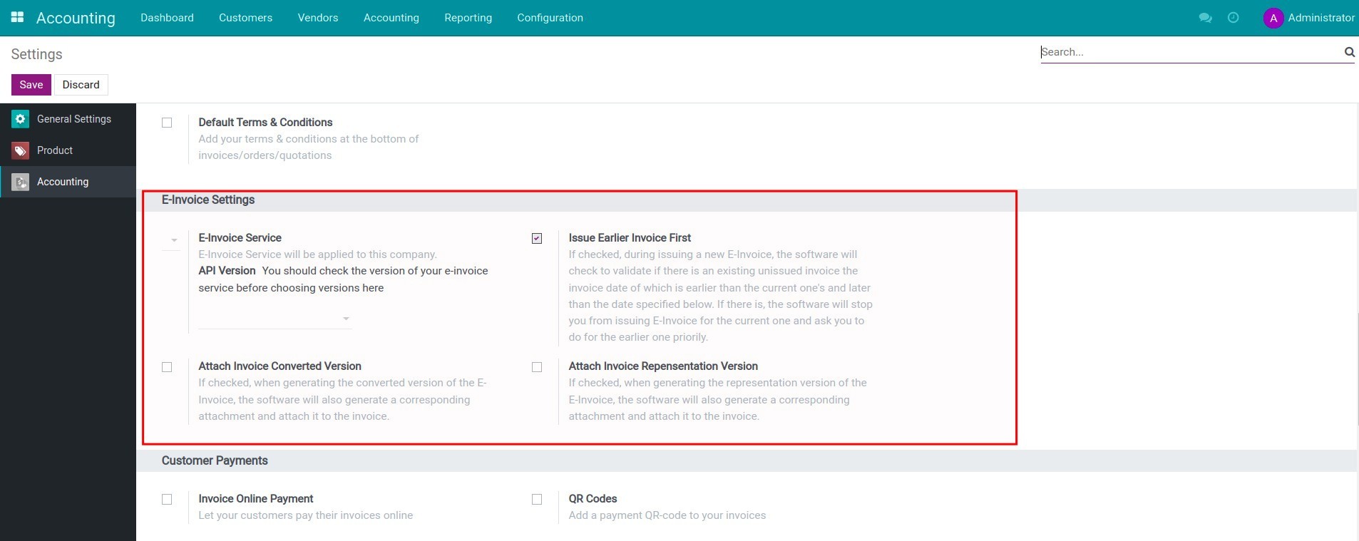 Vietnam E-Invoicing settings