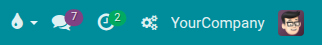 The Customization Mode icon in the systray, top-right corner