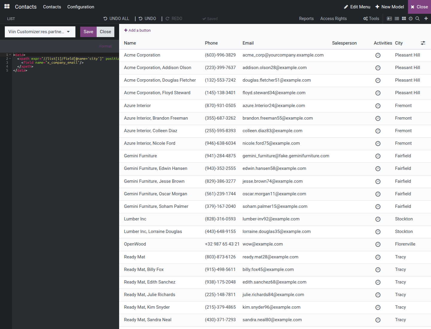 The XML editor's resource picker and Save/Close controls above the code editor showing raw arch XML