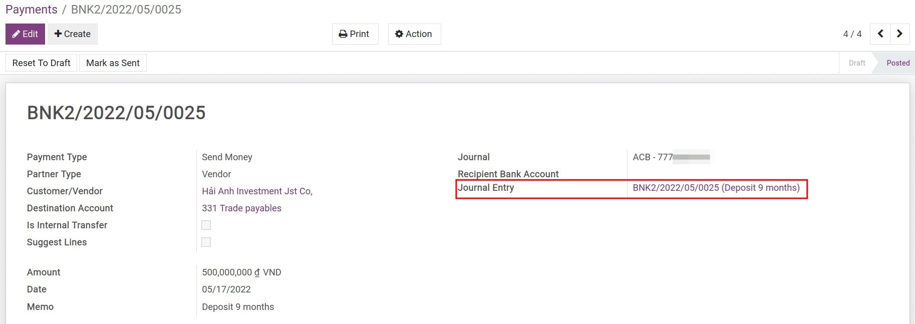 View journal entries in Viindoo