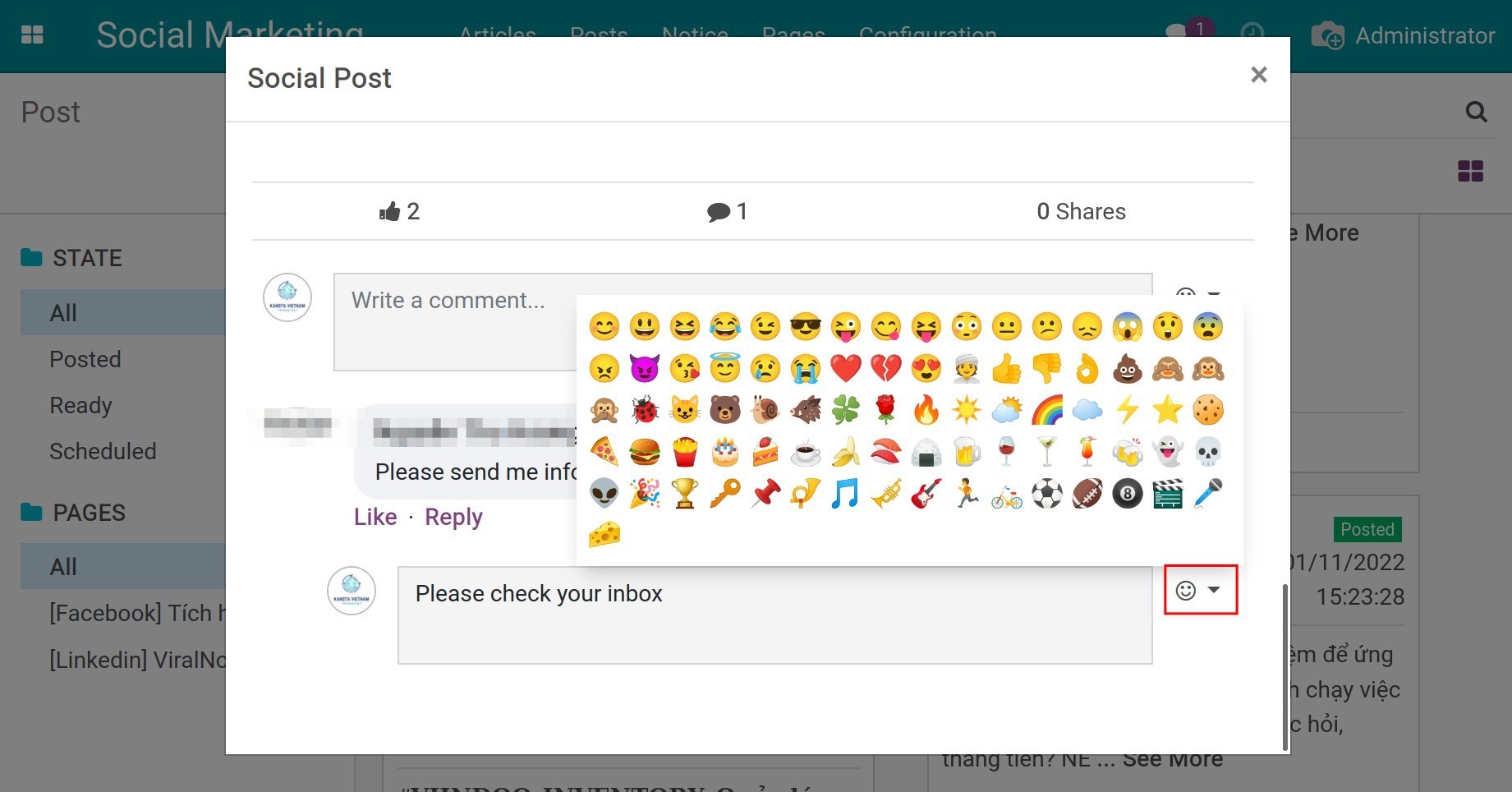 Replying to comments with emojis