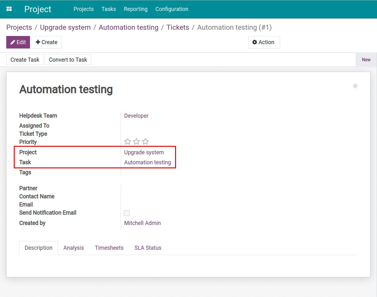 Task and project on request