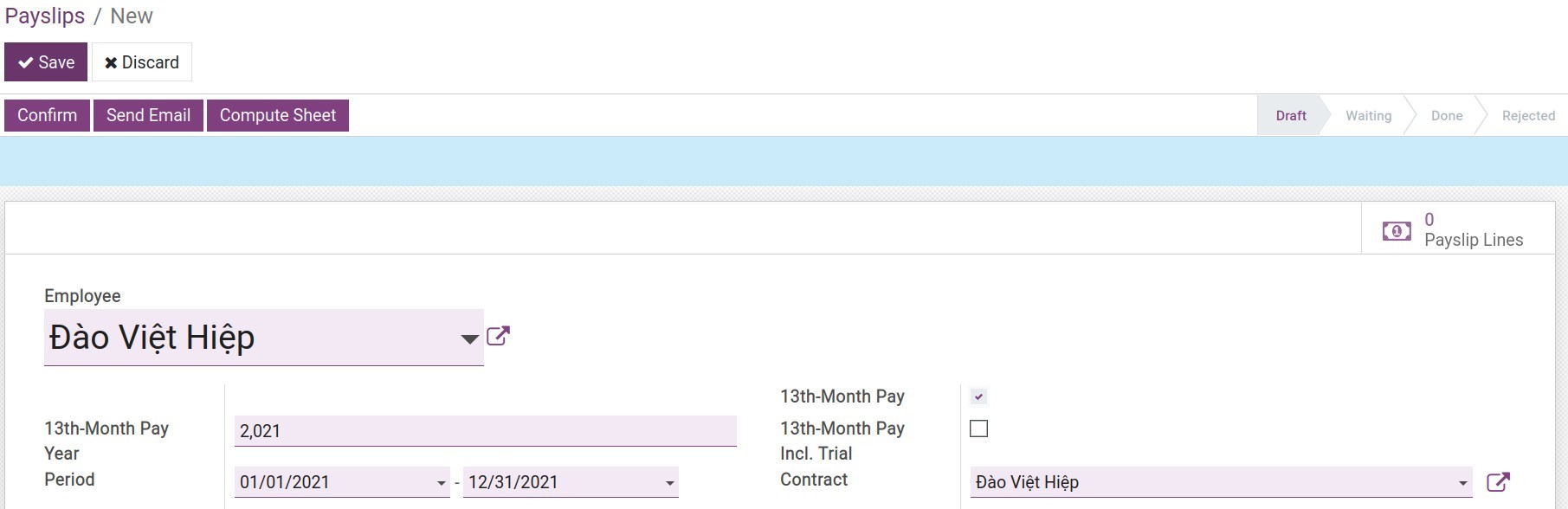 Viindoo 13th-Month payslip