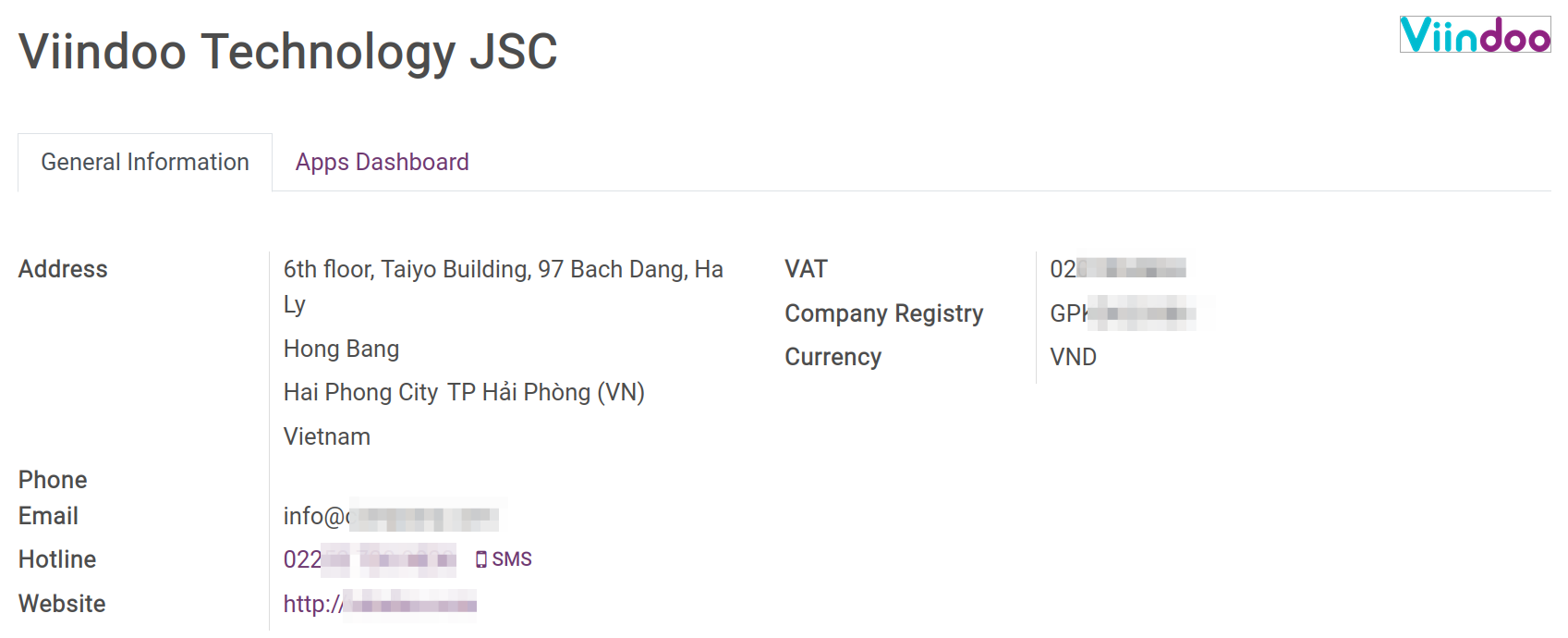company information Viindoo