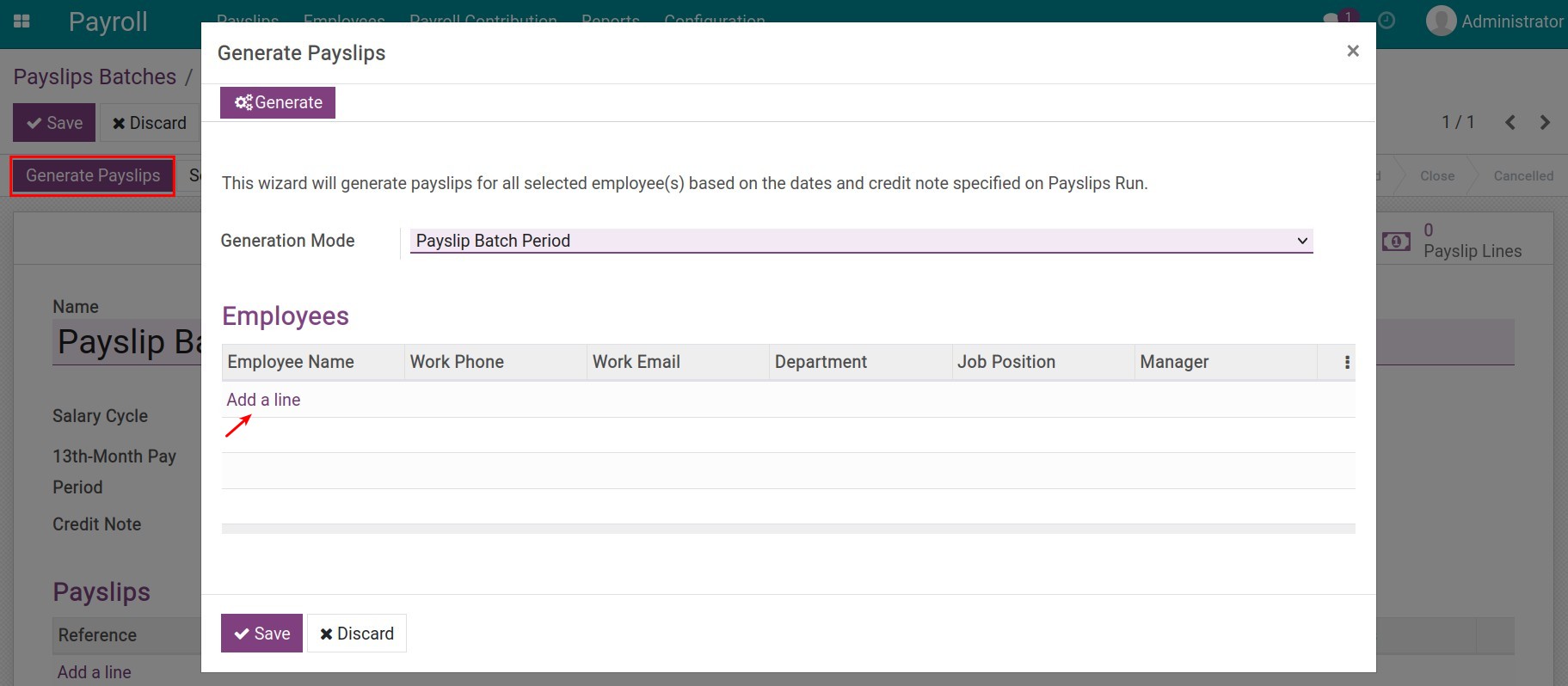 Generate payslips in bulk - Payroll management software Viindoo