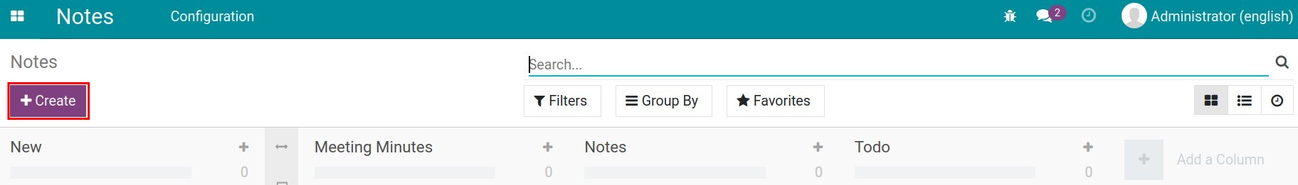 Create notes in Viindoo