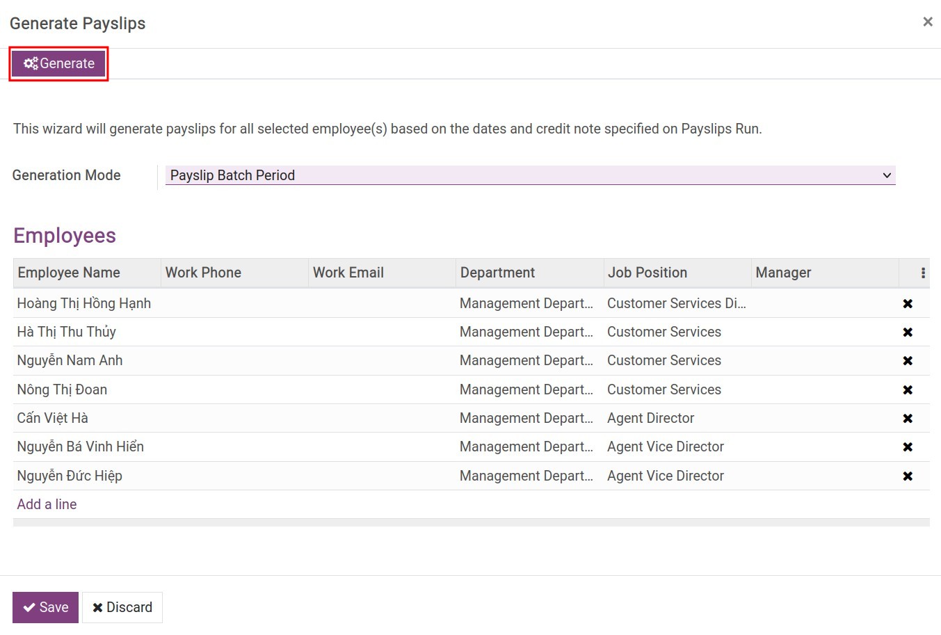 Generate payslips - Payroll management software Viindoo