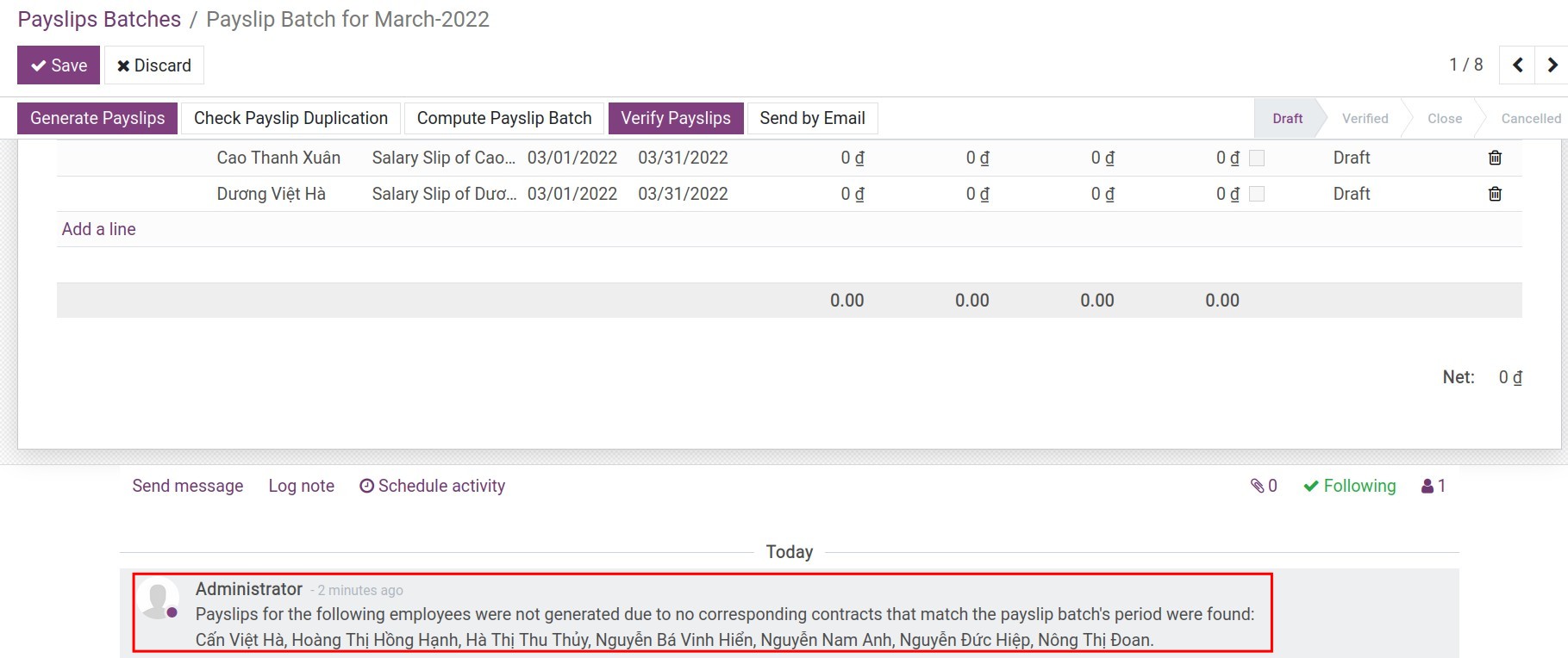 Send payroll to the bank - Payroll management software Viindoo