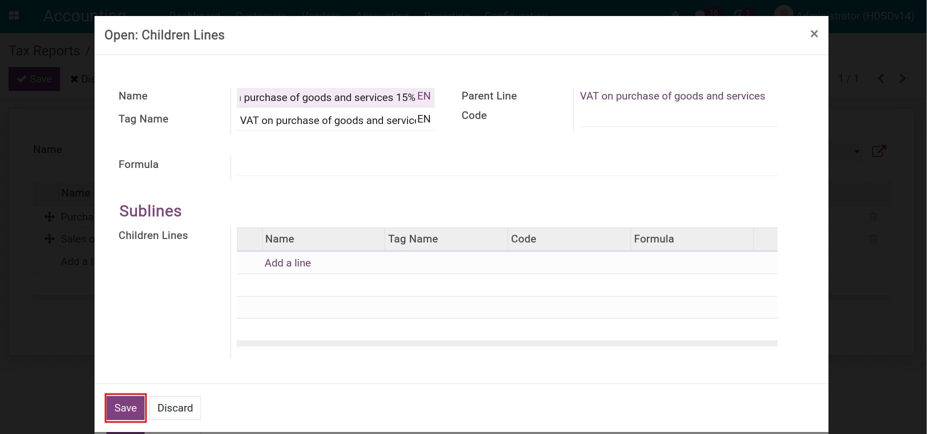 Create a group of tax grids in Viindoo