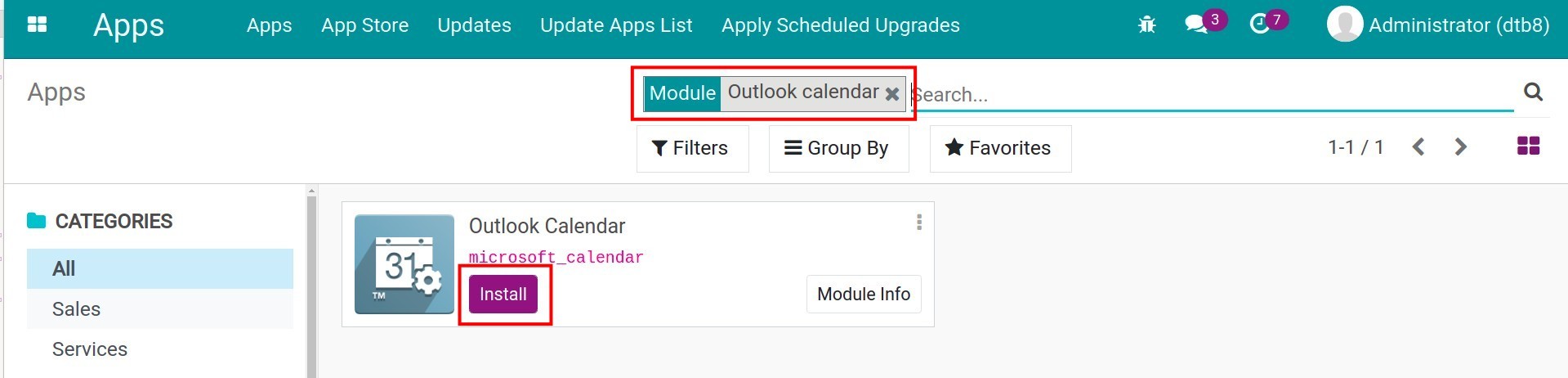 installation outlook calendar