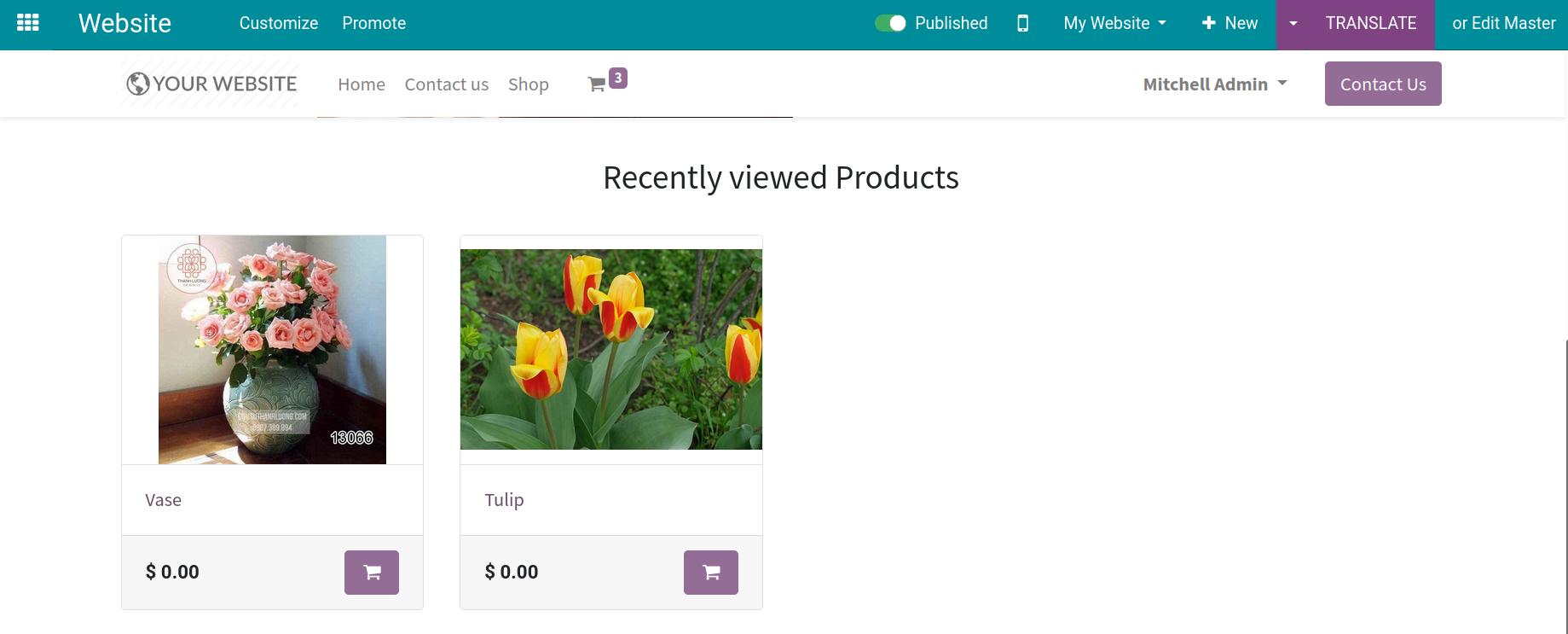 Recently viewed products