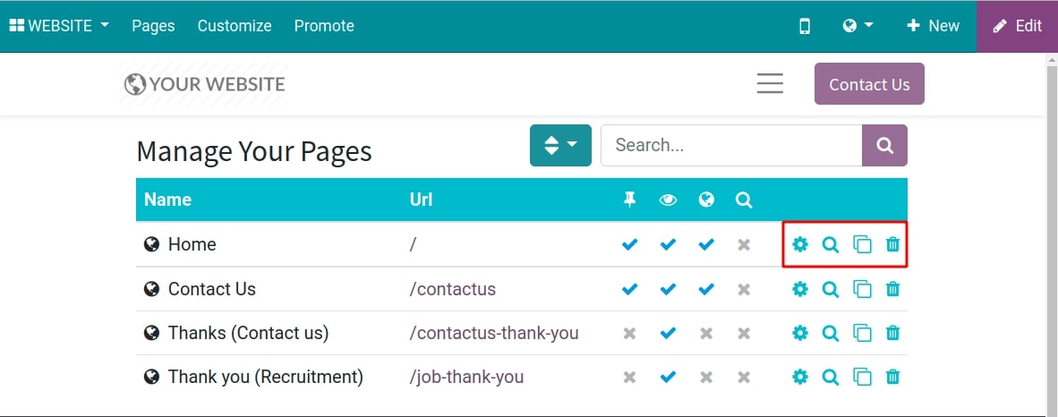 Set up page properties