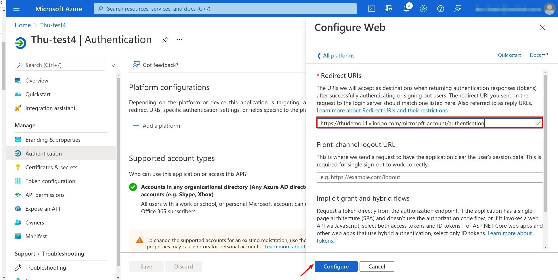 Configure web