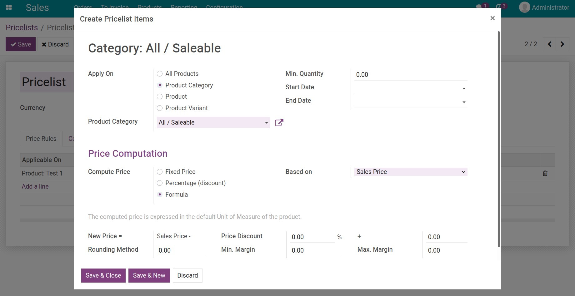 Create price rule with formula as compute price method