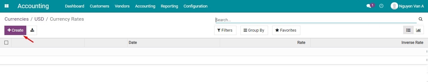 Create new exchange rate manually Viindoo