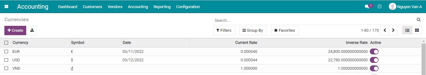 Automantic update on bank exchange rates Viindoo