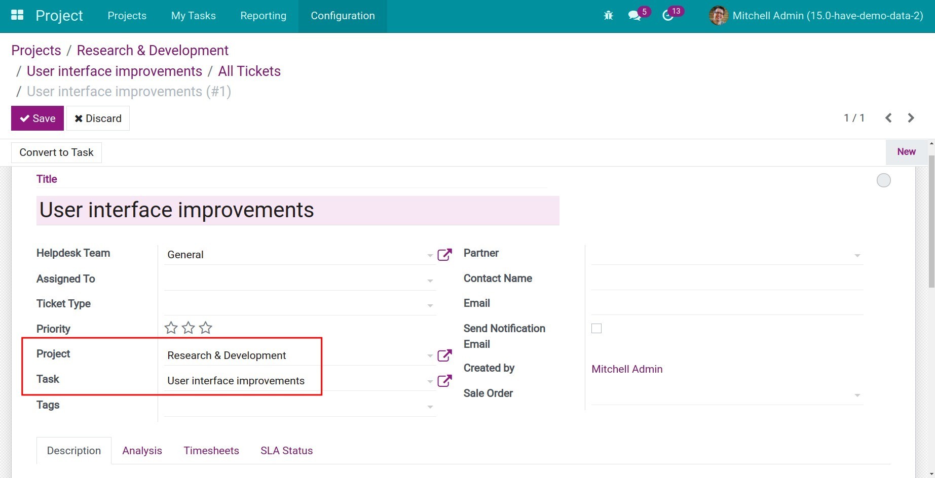 Task and project on request