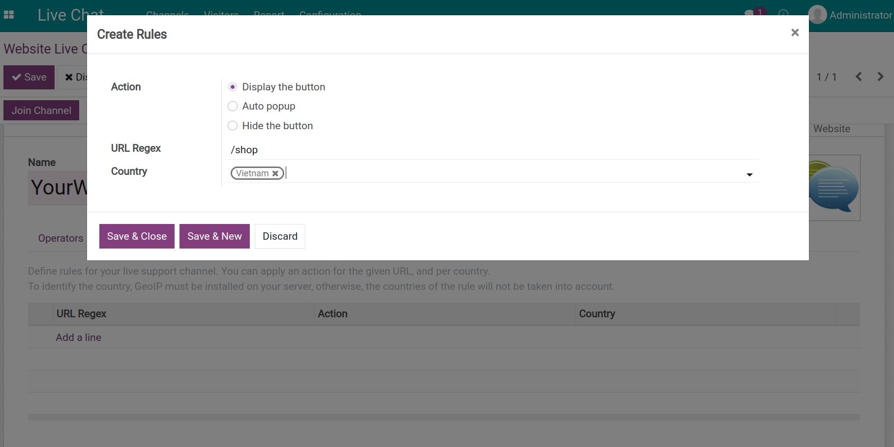 Create channel rules