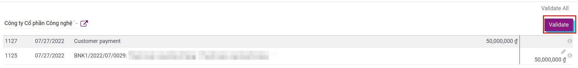 Reconcile bank statement Viindoo accounting software