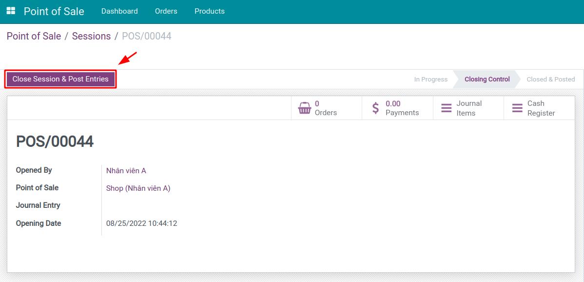 Close PoS Session and Post Entries
